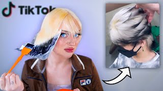 bleaching my hair to DEATH for this Tik Tok hair trend [upl. by Llenor861]