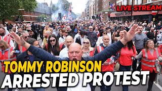 TOMMY ROBINSON ARREST LIVE PROTEST  DOWNING STREET [upl. by Evette]