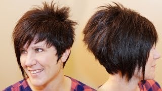 HOW TO CUT WOMENS HAIR  Short Pixie Assymetrical Aline Haircut Tutorial [upl. by Sosanna]