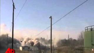 Raw Video Ohio Tower Demolition Goes Wrong [upl. by Rihat]