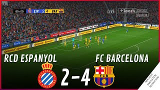 Espanyol vs Barcelona 24 • MATCH HIGHLIGHTS  VideoGame Simulation amp Recreation [upl. by Norman]