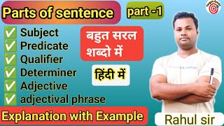 Parts of Sentence  Subject Predicate Qualifier Adjective Adjectival phrase  part1 [upl. by Yornoc]