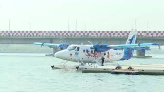 Shipping Minister visits Indias first water aerodrome at Sabarmati Riverfront in Ahmedabad Gujarat [upl. by Wildermuth]