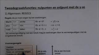 Bepalen van de nulpunten van een tweedegraadsfunctie [upl. by Anikes]