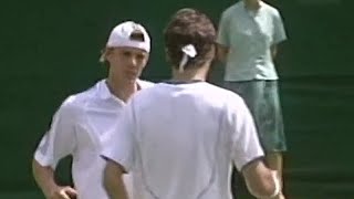 Roger Federer vs PaulHenri Mathieu 2005 Wimbledon R1 Highlights [upl. by Haelam117]