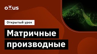 Матричные производные  Демозанятие курса «Математика для Data Science» [upl. by Haissem992]