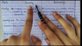 6 Difference Between Company And Partnership  companylaw  BCOM\BBA\CA rajasthanuniversity [upl. by Ahsieker]