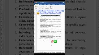📄 Add Page Numbers in Word INSTANTLY ⏱️ The Easiest Hack You NEED to Know MicrosoftWord shorts [upl. by O'Brien]