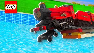 LEGO Train VS GIANT Pool [upl. by Adnawyt751]