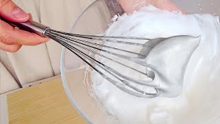 How to beat meringue by hand Egg whites whipping without mixer REAL TIME PROCESS [upl. by Atsylac]