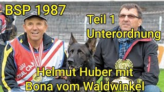 Helmut Huber mit Bona vom Waldwinkel zur BSP 1987  Teil 1  Unterordnung  Rückblicke [upl. by Atikam]