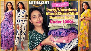 Amazon Dresses Haul Under 1000  MaxiMidiShort DressampCoOrd Set  Floral Flared Dresses For Summer [upl. by Nnylylloh]