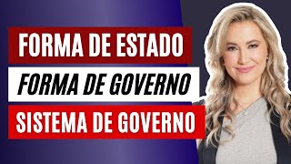 FORMA DE ESTADO FORMA DE GOVERNO E SISTEMA DE GOVERNO  DIREITO CONSTITUCIONAL  CIÊNCIA POLÍTICA [upl. by Gable]