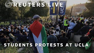 LIVE Students continue proPalestinian protests at UCLA  REUTERS [upl. by Carlota583]