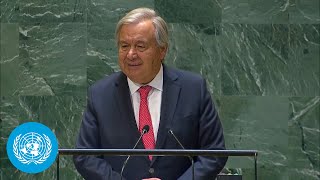 Poverty inequality climate in need for solutions  UN Chief to General Assembly  United Nations [upl. by Yetah]