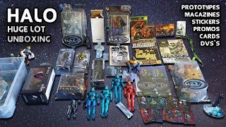 Halo Huge Lot Unboxing Includes Prototype figures promotional items and other rare stuff [upl. by Holladay]