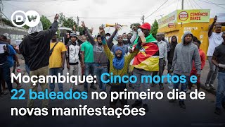 🔴Moçambique Cinco mortos e 22 baleados no primeiro dia de novas manifestações‼ [upl. by Bowman768]