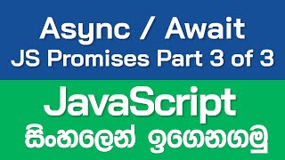 Async Await Syntax  JavaScript Promises in Sinhala  Part 33 [upl. by Oremodlab]