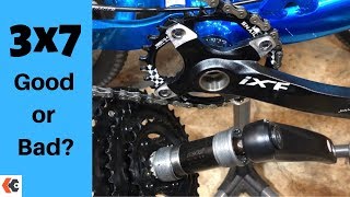 3x7 Drivetrain  Good or bad  Is a 1x setup a better choice for Mountain Bikes [upl. by Solracnauj880]