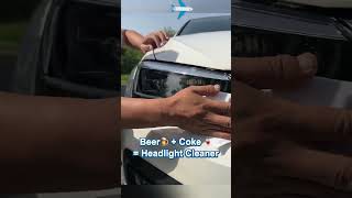 Beer  Coke  headlight cleaner😲car tips carsoft [upl. by Wertheimer]