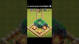 SO MUCH GREEN HEADLIGHTS ☠️🥶 shorts shortsfeed viralshorts clashofclans [upl. by Toddie861]