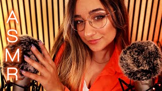 ASMR  EartoEar Fluffy Mic Brushing with Soft Whispers 🧡 [upl. by Rilda]