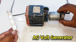 How to Make 12V Motor to AC Generator  submersible motor Experiment at home [upl. by Atnwahsal]