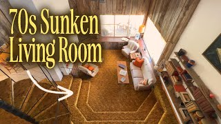 Mid century home tour Visiting a sunken living room IN REAL LIFE [upl. by Eillat]