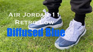 Wearing Air Jordan 11 Retro Low Diffused Blue 🔥 2024 [upl. by Inor202]