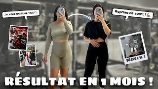 REPRISE DE SPORT BILAN 1ER MOIS  UN RÉSULTAT DE FOU  Perte de poids très rapide 💪🏽 [upl. by Melburn291]