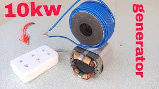 How I rewind 10kw Electric generator from sewing machine motor Use magnet power [upl. by Animehliw422]