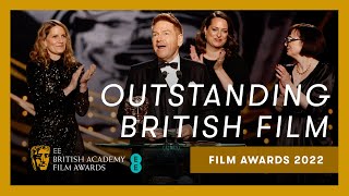 Belfast Wins Outstanding British Film  EE BAFTA Film Awards 2022 [upl. by Ahtikal]