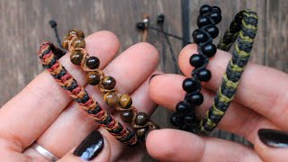 ➤Pulseras para hombre fáciles con hilo o cuentas★Macrame [upl. by Kathleen]