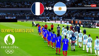 FRANCE vs ARGENTINA  Olympic Games PARIS 2024 Quarter Final  Full Match  Realistic PES Gameplay [upl. by Ajnek]