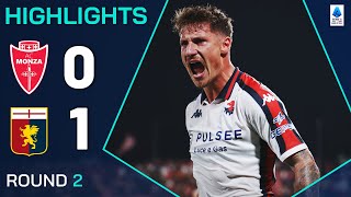 MONZAGENOA 01  HIGHLIGHTS  Pinamonti seals three points for the Grifone  Serie A 202425 [upl. by Jeffers]