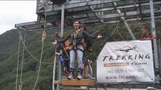 Goldeneye 007 bungee jump 220 meters  Verzasca Switzerland [upl. by Llerod]