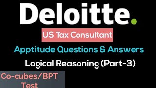 Deloitte Aptitude Test Question amp Answer Logical ReasoningPart3  Mandatory Test for deloittejobs [upl. by Doroteya]