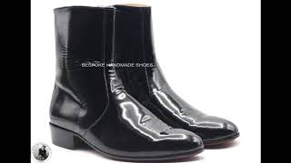 Handmade Mens Genuine Black Leather Zipper Ankle Dress and Formal Boots [upl. by Octavus]