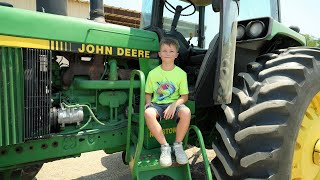 Kids Playing on The Farm with Real Tractors and Kids Trucks Compilation  Tractors for kids [upl. by Pearlstein115]