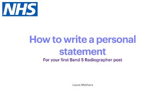 How to write your Personal Statement  B5 Radiographer [upl. by Aivato]