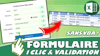 Comment créer un formulaire dynamique et sécurisé sur Excel sans saisir de code VBA [upl. by Mcgraw]