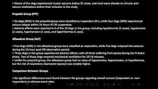 Efficacy and safety of alfaxalone compared to propofol in canine refractory status epilepticus [upl. by Lucien]