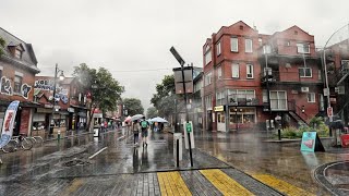 4K Immerse Yourself in Montreals Rainy Charm St Laurent Street Walkthrough with Gaming Vibes [upl. by Dygert]