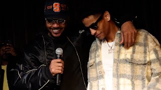 Carmelo Anthony gets emotional as son Kiyan commits to Syracuse basketball [upl. by Atteuqehs]