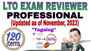 LTO EXAM REVIEWER FOR PROFESSIONAL DRIVERS LICENSE 2023 120 ITEMS TAGALOG [upl. by Oliviero]