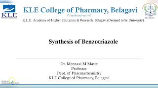 Benzotriazole Synthesis Dr Meenaxi Maste [upl. by Ihsakat]