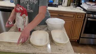 Making a loaf of sourdough 4th step shaping on the counter incomplete video [upl. by Romano]