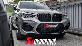 BMW X3M COMPETITION AKRAPOVIC EXHAUST  FAST SUV [upl. by Schuler]