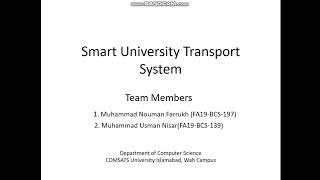 Smart University Transport System [upl. by Simone664]