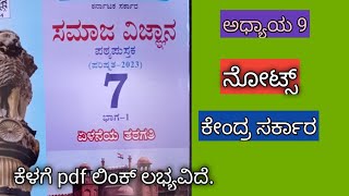 Kendra sarkara class 7 social science notes in Kannada [upl. by Dranreb]